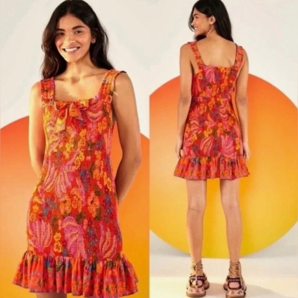 Farm Rio Red Spring Bananas Mini Dress - Picture 8 of 9
